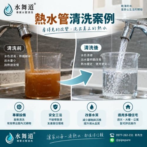 熱水管清洗案例｜哪些堵塞能改善？哪些洗了也沒用｜水舞道®